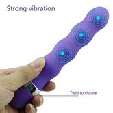 Consolador vibrador con tapón anal, vagina, clítoris y punto G de varias velocidades